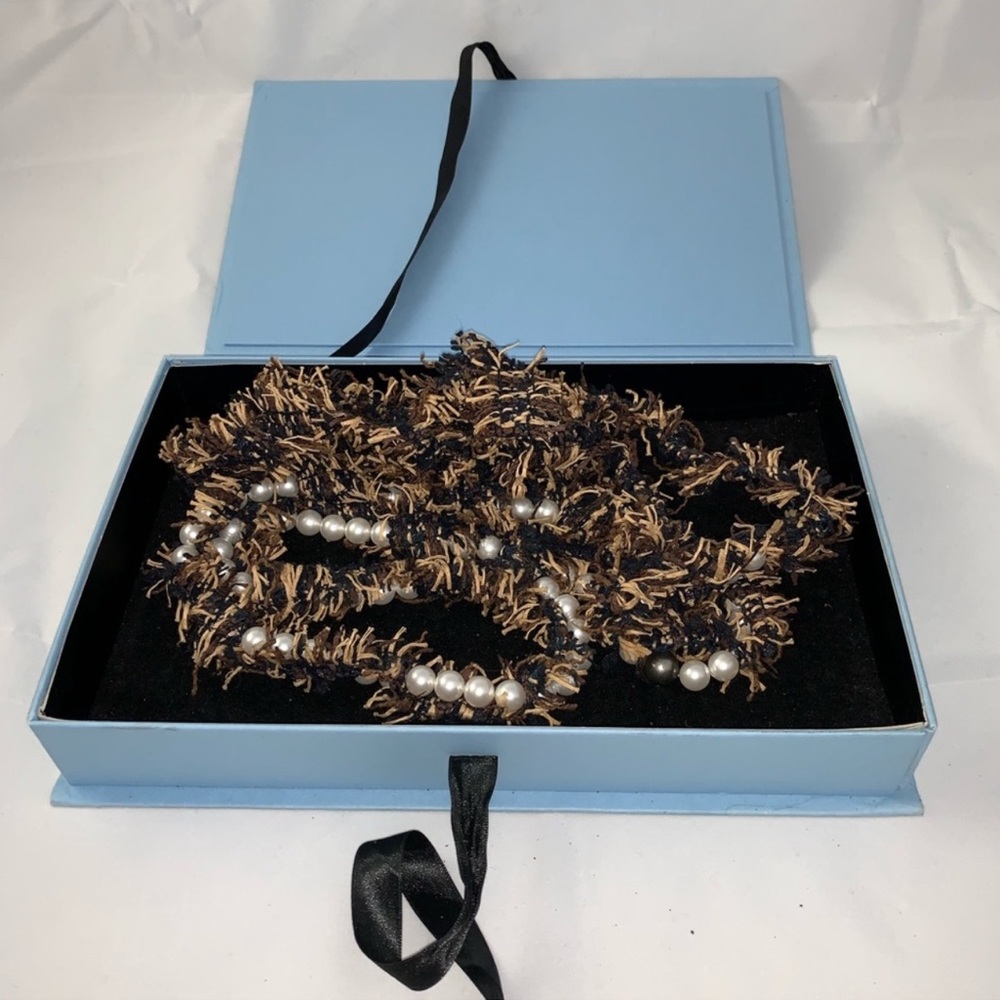 Lanvin Tweed Pearl Necklace